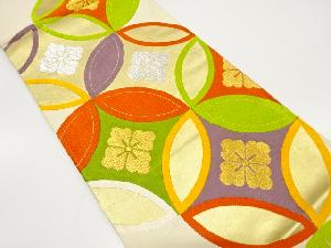 アンティーク　花七宝模様織り出し袋帯（材料）